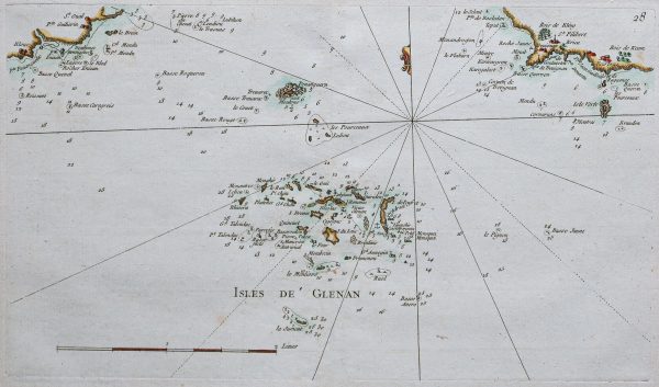 Carte marine ancienne des Iles de Glénan