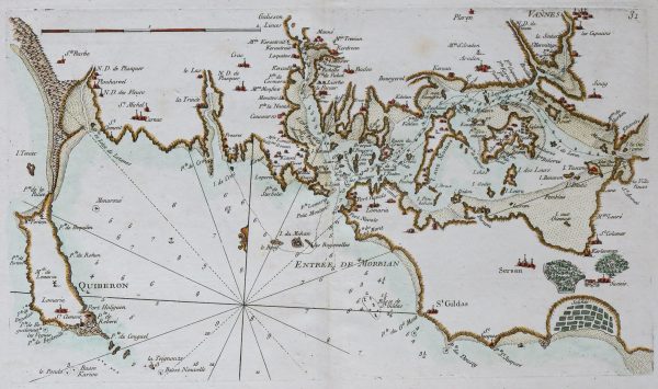 Carte marine ancienne du Golfe du Morbihan