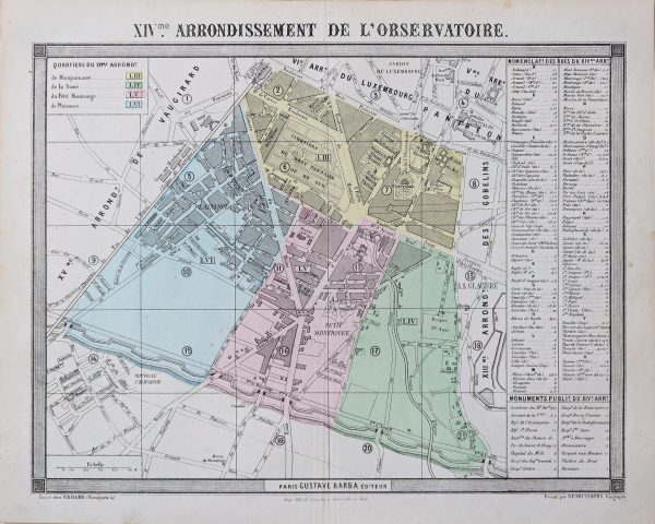 Plan ancien du 14e arrondissement de Paris