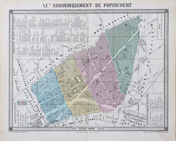 Plan ancien du 11e arrondissement de Paris