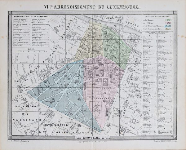 Plan ancien du 6e arrondissement de Paris