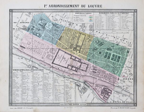 Plan ancien du 1er arrondissement de Paris