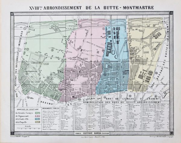 Plan ancien du 18e arrondissement de Paris