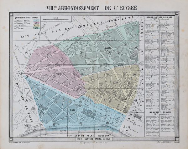 Plan ancien du 8e arrondissement de Paris