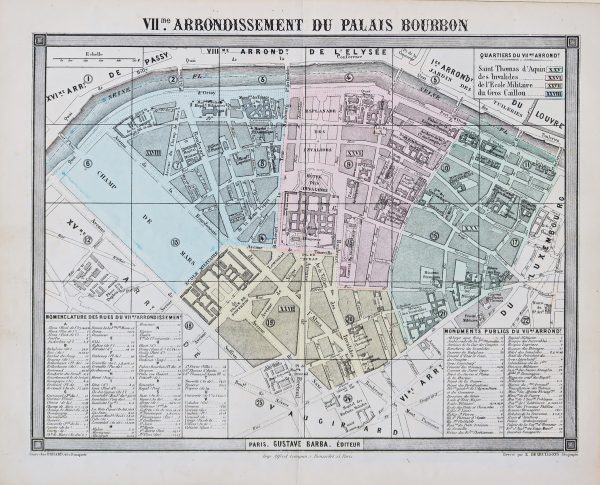 Plan ancien du 7e arrondissement de Paris