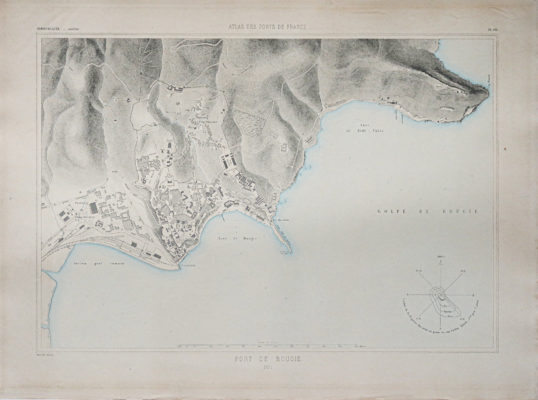 Carte marine ancienne du port de Bougie