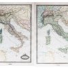 Carte géographique ancienne de l’Italie