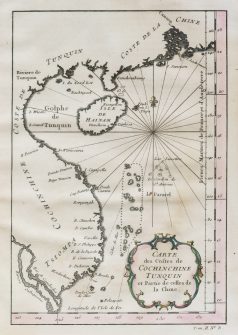 Carte géographique ancienne de la Cochinchine