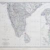 Original antique map of India