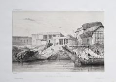 Lithographie ancienne de Calcutta