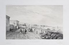 Lithographie ancienne de Chandernagor