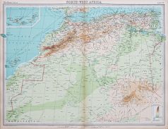 Carte géographique ancienne de l'Afrique du Nord-Ouest
