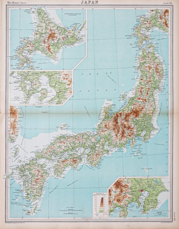 Carte géographique ancienne du Japon