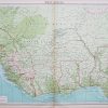 Carte géographique ancienne de l'Afrique de l'Ouest