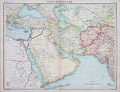 Carte géographique ancienne de l'Asie du Sud-Ouest