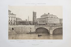 Gravure ancienne de la Place du Châtelet - Pont au Change