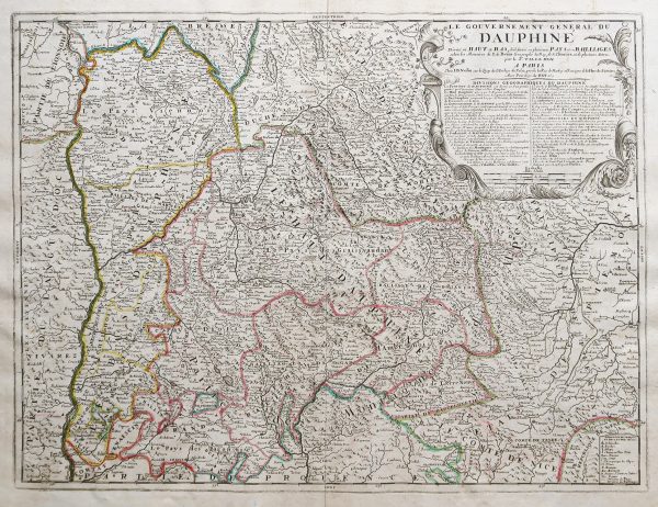 Carte géographique ancienne du Dauphiné