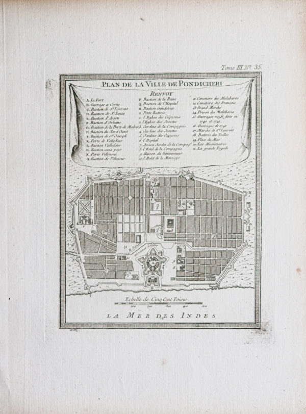 Plan ancien de Pondichéry