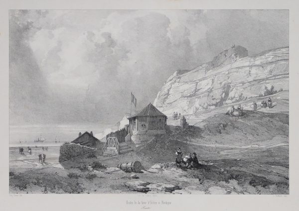 Gravure ancienne de Boulogne sur mer