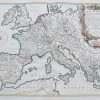 Carte géographique ancienne de l’Empire de Charlemagne