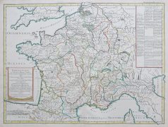 Carte géographique ancienne de la France
