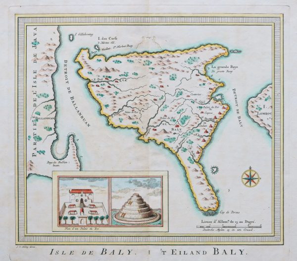 Carte géographique ancienne de Bali