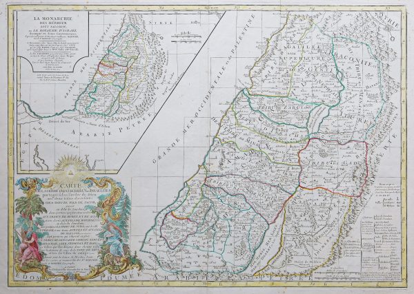 Carte géographique ancienne de la Terre des hébreux