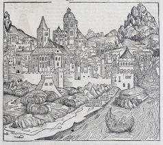 Gravure ancienne de la ville de Lyon