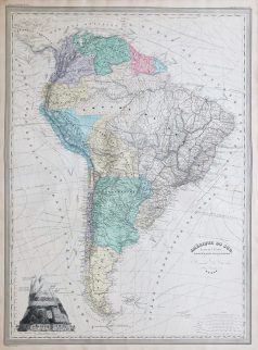 Carte géographique ancienne de l’Amérique du Sud