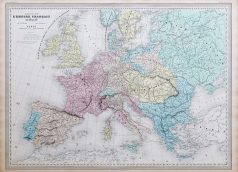Carte géographique ancienne de l’Empire français en 1812