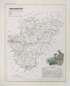 Carte ancienne du département de la Charente