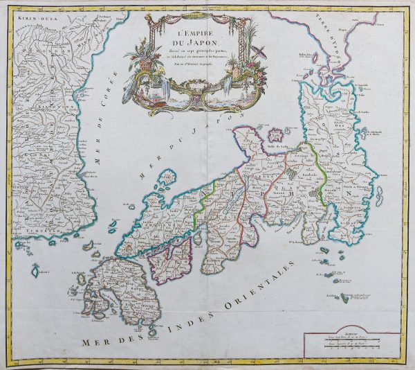 Carte géographique ancienne de l’Empire du Japon