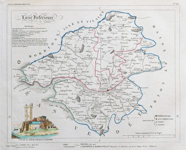 Carte ancienne du département de la Loire Atlantique
