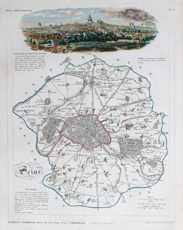 Carte ancienne du département de la Seine