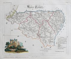 Carte ancienne du département des Pyrénées-Atlantiques