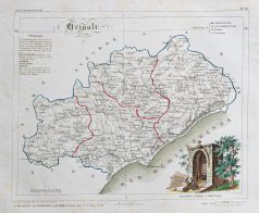 Carte ancienne du département de l’Hérault