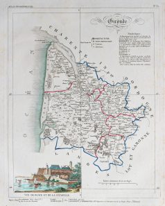 Carte ancienne du département de la Gironde