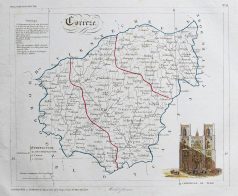 Carte ancienne du département de la Corrèze