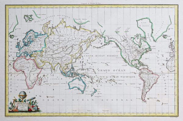 Carte géographique ancienne - Planisphère