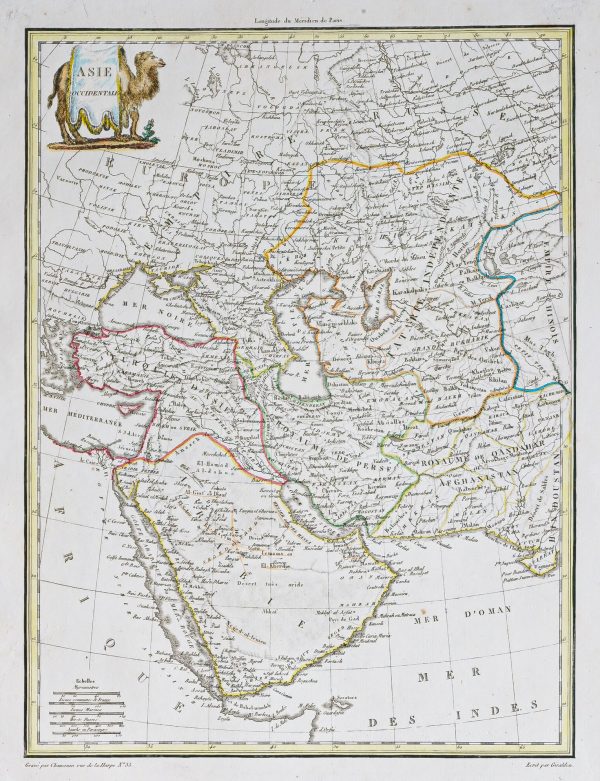 Carte géographique ancienne de l’Asie Occidentale