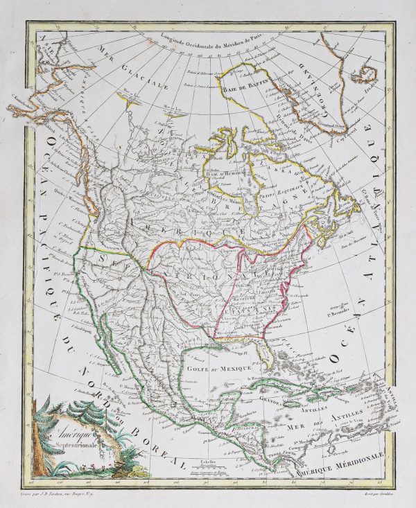 Carte géographique ancienne de l’Amérique du nord