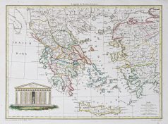 Carte géographique ancienne de la Grèce