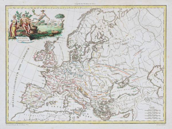 Carte géographique ancienne de l’Europe ancienne