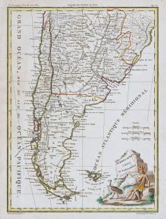 Carte géographique ancienne de l’Amérique du sud