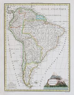 Carte géographique ancienne de l’Amérique méridionale