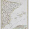 Carte géographique ancienne de l’Espagne orientale