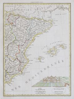 Carte géographique ancienne de l’Espagne orientale