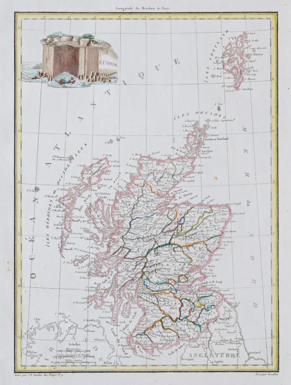 Carte géographique ancienne de l’Ecosse