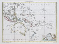 Carte géographique ancienne de l’Océanie