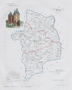 Carte ancienne du département du Cher